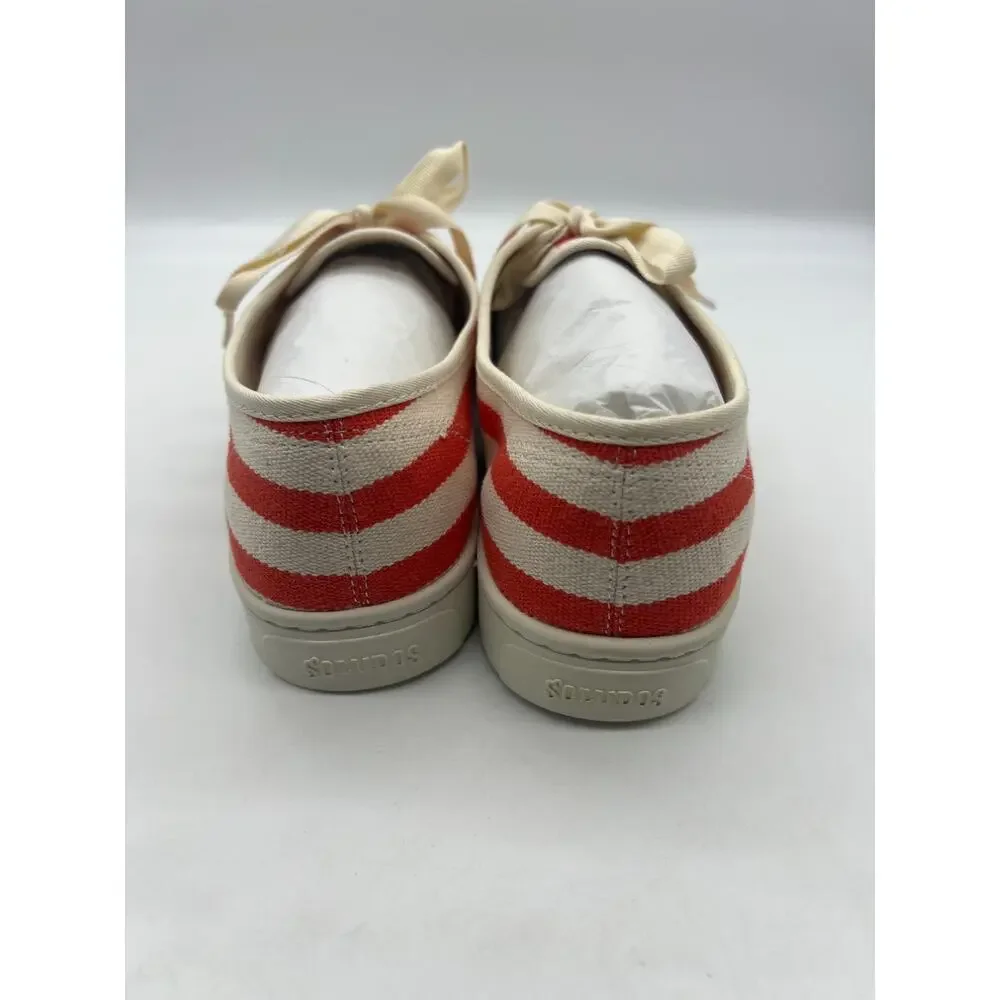 Soludos Marin Stripe‎ Sneakers Coastal Preppy Nautical Red Canvas Womens 11